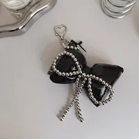 Fashion Bowknot Heart-Shaped Car Key Ring Mobile Phone Accessories PVC Material Metal Buckle Jewelry Mobile Phone Belt Sweet Style main image 3