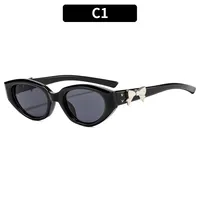 Fashionable Cat Eye Sunglasses Women's Summer Sunscreen Full Frame Fashionable Sunglasses UV400 Protection All Season Wear sku image 1