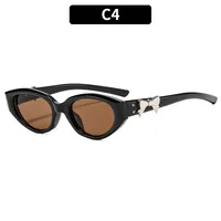 Fashionable Cat Eye Sunglasses Women's Summer Sunscreen Full Frame Fashionable Sunglasses UV400 Protection All Season Wear sku image 4