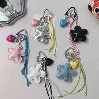 New Miniature Flower Keychain Leather Bag Carriage Creative Pendants Women's Simple Design Handbag Accessories main image 1