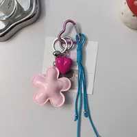 New Miniature Flower Keychain Leather Bag Carriage Creative Pendants Women's Simple Design Handbag Accessories main image 5