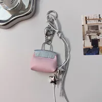 Cute Mini 3D Bag-shaped Pendant School Bag Decoration Pendant Chain Light And Sweet Style PU Material Girly Heart main image 2