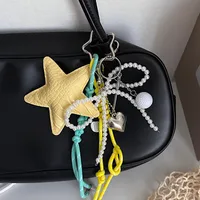 Star Pearl Bow Heart-Shaped Car Key Case Decorative Hanging Chain Summer Mobile Phone Accessories PVC Material main image 2