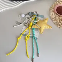 Star Pearl Bow Heart-Shaped Car Key Case Decorative Hanging Chain Summer Mobile Phone Accessories PVC Material main image 3