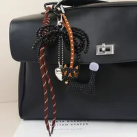 Cute Shape Bell Cat Pendant Accessories Braided Rope Keychain Bag Accessories Miu Series Pu Big Eyes Cat Design Personalized main image 4