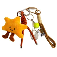 Samsung-Shaped Plush Key Chain Bag Accessories Sweet Girl Doll Tennis Key Chain Handmade Design Fashion Personalized Blogger Item main image 5