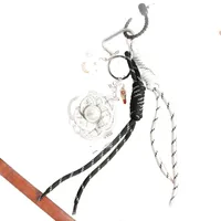 Original Creative Eiffel Tower Tea Rose Bag Accessories French Retro Flower Design Mixed Material Bag Accessories Hanging Decorations main image 3