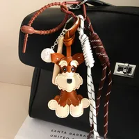 Cute PU Dog Howling Keychain Climbing Hook Baseball Knitting Rope Pendant Multi-functional Bag Decor Personalized Style Semi-Handmade Design main image 3