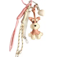 Cute PU Dog Howling Keychain Climbing Hook Baseball Knitting Rope Pendant Multi-functional Bag Decor Personalized Style Semi-Handmade Design main image 5