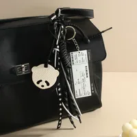 Retro Miu Series Pu Panda Package Pendant Acrylic Boarding Pass Braided Rope Bag Accessories Keychain Chinese Style Artificial Leather main image 2
