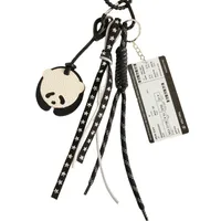 Retro Miu Series Pu Panda Package Pendant Acrylic Boarding Pass Braided Rope Bag Accessories Keychain Chinese Style Artificial Leather main image 5
