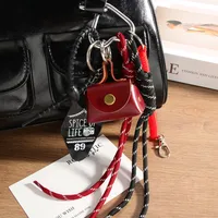 Fashion Leopard Leather Mini Bag With Braided Rope Mobile Phone Pendant High-End Good Texture Personality Half-Handmade Design main image 3