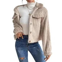 Women's Short Autumn And Winter Double-Sided Velvet Jacket Long Sleeve Lapel Single Button Fashion Simple European Style main image 5