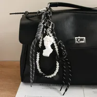 Artistic Style David Statue Pink Blush Pearl Chain Black Pu Material Ornaments Suitable For Simple And Elegant Personalized Design Of Bags main image 1