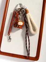 Style Cartoon Bear Lili Mobile Phone Strap Braided Rope Package Pendant Accessories Personalized Mixed Material Kitty  Gift sku image 1