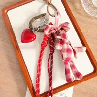 New Year Hot Style Angora Red Resin Large Heart-Shaped Cloth Cartoon Rabbit Pattern Bag Pendant Ornament Personalized Knitted Mixed Material main image 1