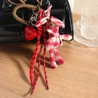 New Year Hot Style Angora Red Resin Large Heart-Shaped Cloth Cartoon Rabbit Pattern Bag Pendant Ornament Personalized Knitted Mixed Material main image 2