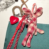 New Year Hot Style Angora Red Resin Large Heart-Shaped Cloth Cartoon Rabbit Pattern Bag Pendant Ornament Personalized Knitted Mixed Material main image 4