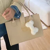 New Ins Style Dog Keychain Plush Bone Pendant Creative Cute Student Backpack Schoolbag Pendant Toy Pp Cotton Soft Material main image 2