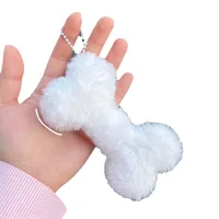 New Ins Style Dog Keychain Plush Bone Pendant Creative Cute Student Backpack Schoolbag Pendant Toy Pp Cotton Soft Material main image 3