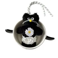 Black Cat Plush Toys Keychain Cute And Ugly Trendy Design Half-Handmade Making Bear/Pig/Animal Pattern Ornaments main image 5