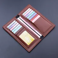 Men's Long Slim Leather Wallet Multiple Card Slots Ultra-Thin Financial Wallet Men's Wallet Lightweight Synthetic Fiber Lining main image 2