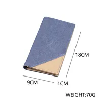 Men's Long Canvas Wallet Can Be Customized Card Holder Two-in-One Ticket Holder Denim Fabric Geometric Pattern Simple Style Lightweight main image 2