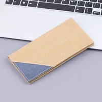Men's Long Canvas Wallet Can Be Customized Card Holder Two-in-One Ticket Holder Denim Fabric Geometric Pattern Simple Style Lightweight sku image 3