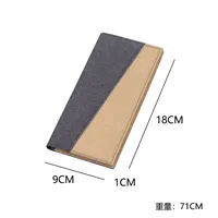 Men's Long Canvas Wallet Integrated Card Holder Leather Clutch Simple Style Geometric Pattern Breathable Coin Pocket main image 3