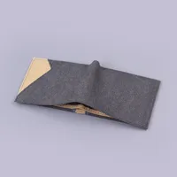 Men's Short Canvas Wallet Denim Material Card Holder Slim Foldable Geometric Pattern Simple Style Lightweight Small Bag main image 4