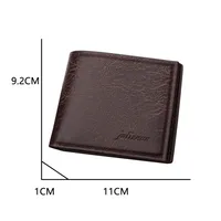 Men's Short Slim Wallet With Zipper Can Hold Driving License Ultrathin And Simple Style Leather Wallet Suitable For Teenagers And College Students main image 3