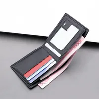 Men's Short Slim Wallet With Zipper Can Hold Driving License Ultrathin And Simple Style Leather Wallet Suitable For Teenagers And College Students main image 4