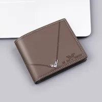 Men's New Short Wallet Business Style Ultra-Light Wear-Resistant Factory Direct Selling Men's Leather Wallet Card Holder sku image 2