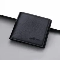 Men's Short Slim Wallet With Zipper Can Hold Driving License Ultrathin And Simple Style Leather Wallet Suitable For Teenagers And College Students sku image 1