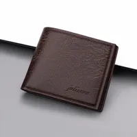 Men's Short Slim Wallet With Zipper Can Hold Driving License Ultrathin And Simple Style Leather Wallet Suitable For Teenagers And College Students sku image 2