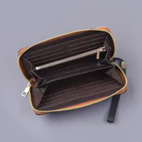 Men's Large Capacity Canvas Wallet Long Zipper Mobile Phone Bag Handbag Strap Wrist Strap Simple Style Geometric Pattern main image 2