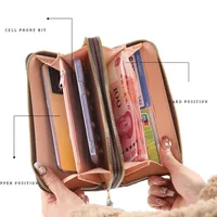 Fashion Retro Large Capacity Women's Wallet Multifunctional Tote Double Zipper Simple Design Compact Size Card Holder main image 3