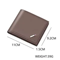Men's New Business Wallet Factory Direct Sales Leather Card Bag Ultralight Geometric Pattern Elite Style Men's Wallet main image 2