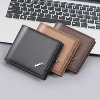 Men's New Business Wallet Factory Direct Sales Leather Card Bag Ultralight Geometric Pattern Elite Style Men's Wallet main image 3