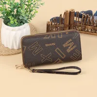 Fashion Retro Large Capacity Women's Wallet Multifunctional Tote Double Zipper Simple Design Compact Size Card Holder sku image 4