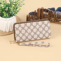Fashion Retro Large Capacity Women's Wallet Multifunctional Tote Double Zipper Simple Design Compact Size Card Holder sku image 11