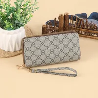 Fashion Retro Large Capacity Women's Wallet Multifunctional Tote Double Zipper Simple Design Compact Size Card Holder sku image 13