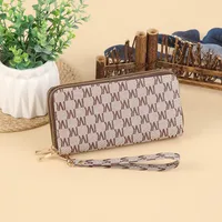 Fashion Retro Large Capacity Women's Wallet Multifunctional Tote Double Zipper Simple Design Compact Size Card Holder sku image 14