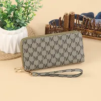 Fashion Retro Large Capacity Women's Wallet Multifunctional Tote Double Zipper Simple Design Compact Size Card Holder sku image 17