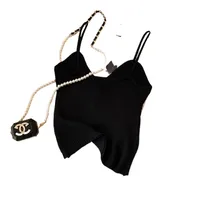 Summer New Advanced Knitted Strap Vest Women's Outer And Inner Wear Sleeveless Button Backless Top Pure Desire Style Short main image 5