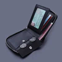 Men's Short Zip Canvas Wallet Vintage Oxford Cloth Simple Fashion Multi-Card-Slot Geometric Pattern Expandable Wallet main image 4