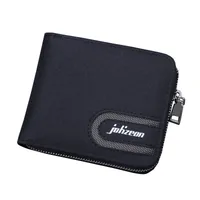 Men's Short Zip Canvas Wallet Vintage Oxford Cloth Simple Fashion Multi-Card-Slot Geometric Pattern Expandable Wallet main image 5