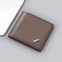 Men's New Business Wallet Factory Direct Sales Leather Card Bag Ultralight Geometric Pattern Elite Style Men's Wallet sku image 2