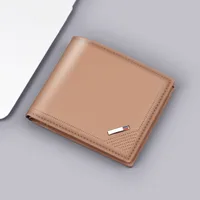 Men's New Business Wallet Factory Direct Sales Leather Card Bag Ultralight Geometric Pattern Elite Style Men's Wallet sku image 3