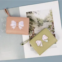 Fashion Bowknot Wallet Women's Short Cute PU Leather Multifunctional Bifold Zipper Coin Purse Sweet Cartoon main image 1